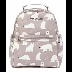 Betsey Johnson polar bear print backpack / wallet